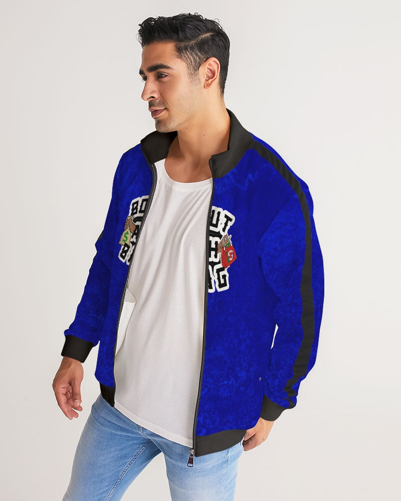 Royal Blue Bout A Bag Men's Stripe-Sleeve Track Jacket